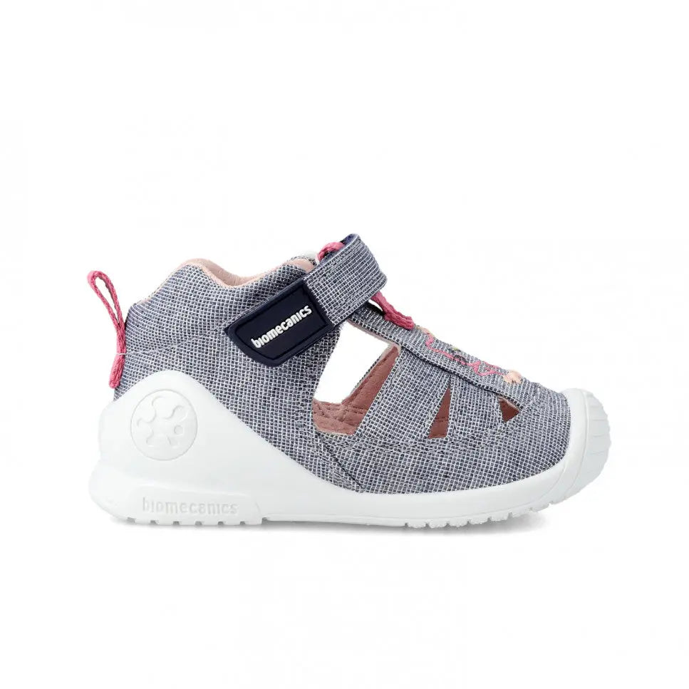 Biomecanics first steps sandals grey mesh with velcro strap