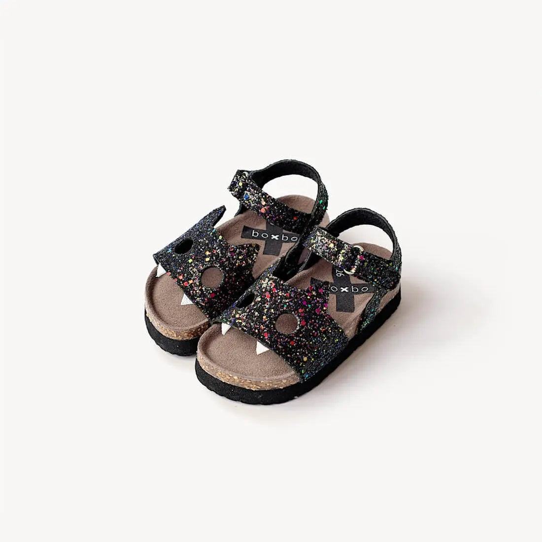 Boxbo Fox Cork Clog Unisex Sandal Black Glitter