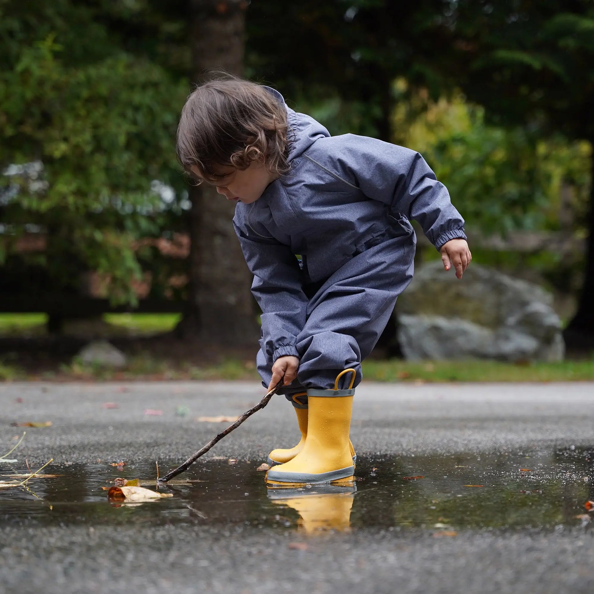 Jan & Jul Puddle Dry Rain Boots With Handle Yellow