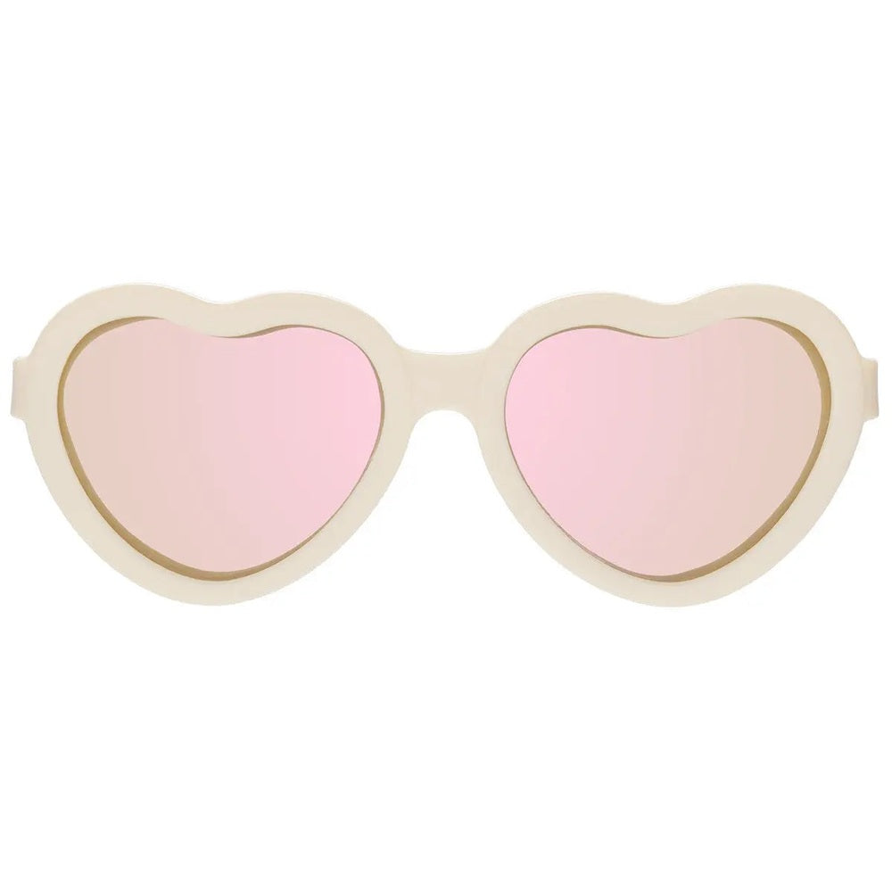 Babiators Polarized Mirrored Sunglasses Heart Shape Sweet Cream