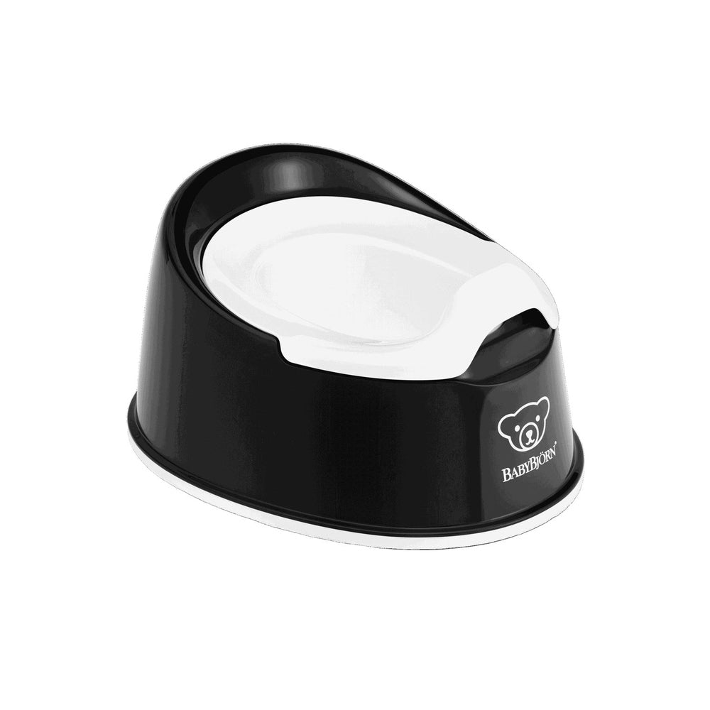 BabyBjörn Smart Potty, black with white inner basin, sturdy toddler potty for potty training.