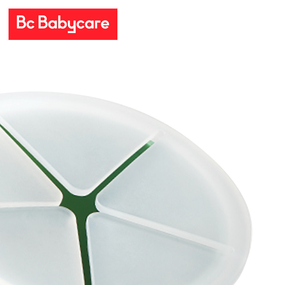 Bc Babycare Dino portable tableware plate with green divider sections