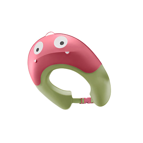 BC Babycare Dinosaur Shower Cape red and lime green with pink head and eyes