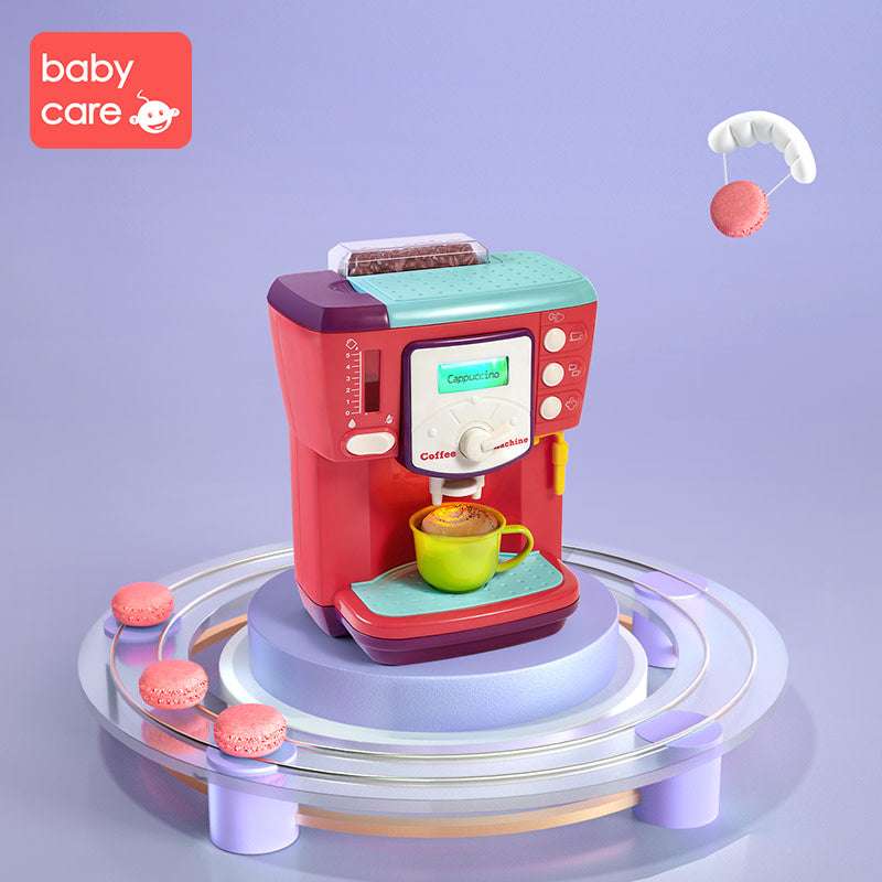 BC Babycare Little Cooker Coffee Machine Toy in red with turquoise top and yellow mug