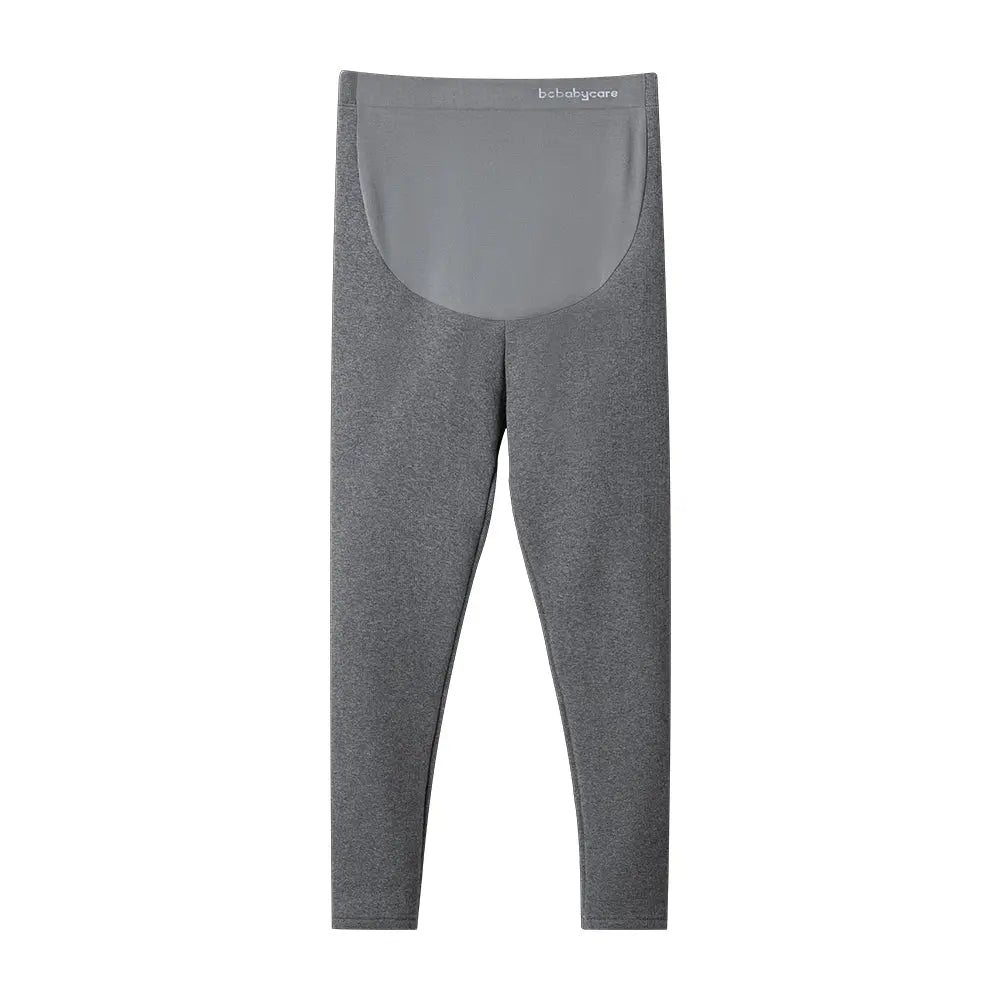 BC Babycare Maternity Leggings Grey with contrasting belly panel shown in a front view.