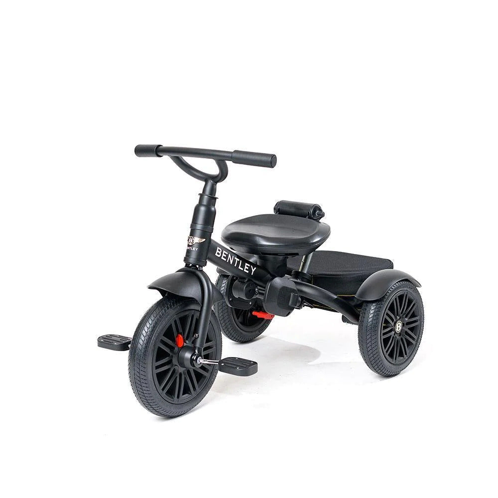 Bentley Trike 6-in-1 V2 Centennial black toddler ride-on tricycle with large front wheel