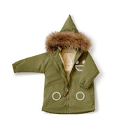 Boxbo Wistiti Fleece Lined Waterproof & Snowproof Fur Jacket Oliver Green
