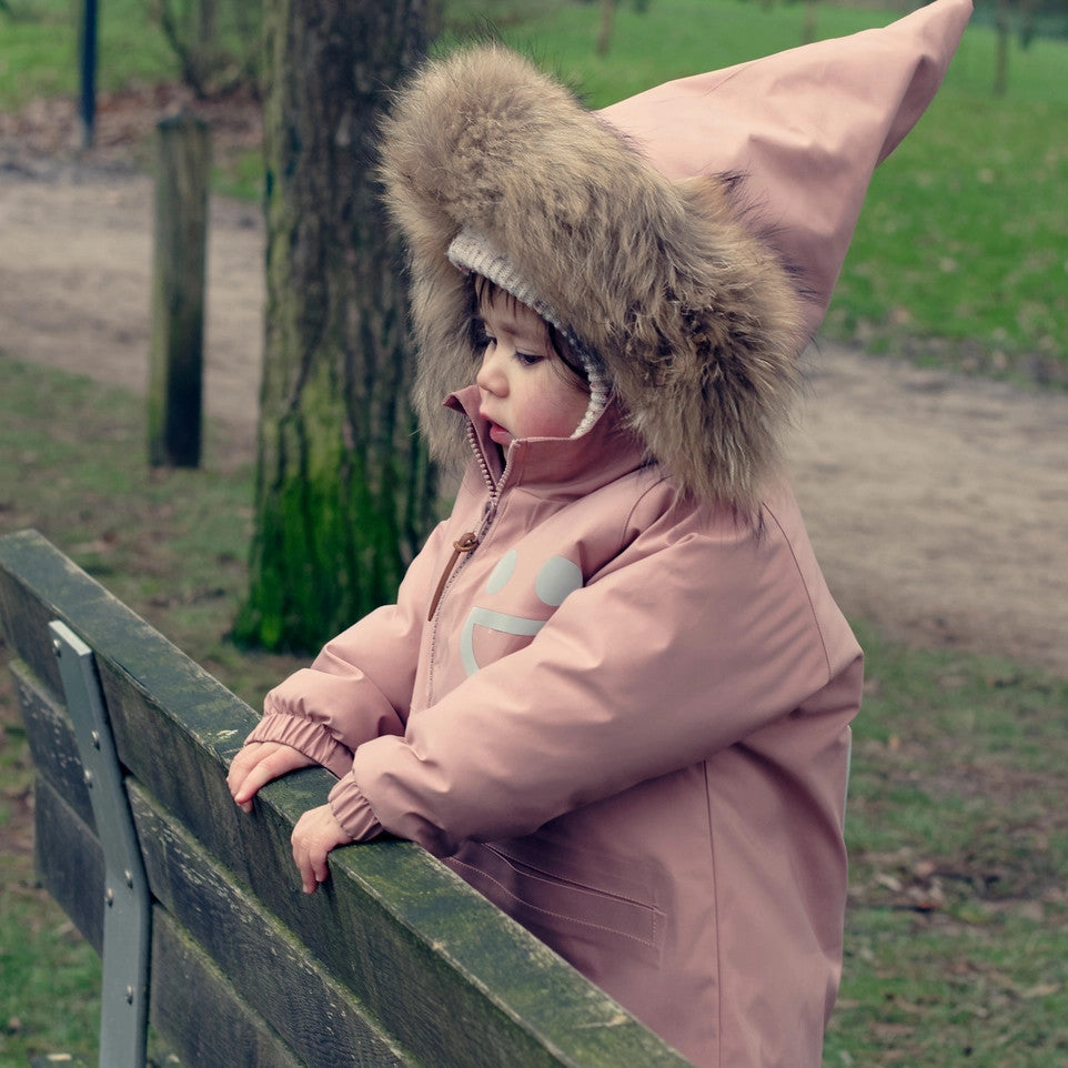 Boxbo Wistiti Fleece Lined Waterproof & Snowproof Fur Jacket Dusty Rose Pink