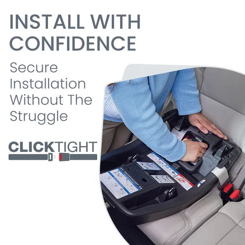 Britax Willow Brook Travel System in a car, demonstrating ClickTight secure installation.