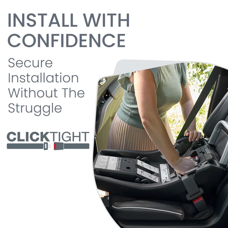 Britax Willow Grove SC Travel System, car seat installed in car with ClickTight for secure, easy setup.