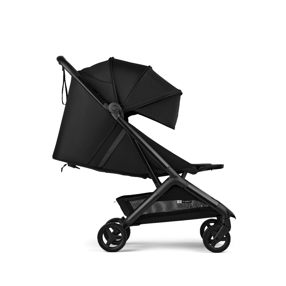 Bugaboo Butterfly 2 stroller in black with canopy and lightweight aluminum frame