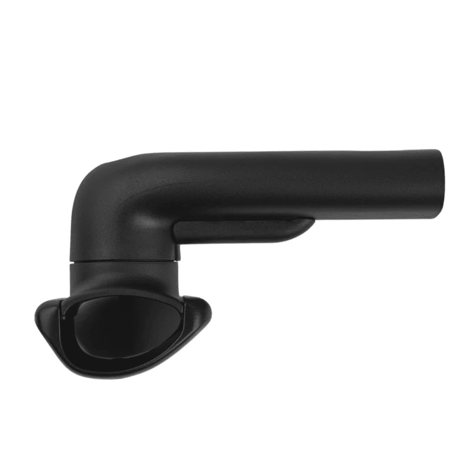 BUGABOO Butterfly 2 Tray Adapter in black attached to a stroller handle for convenient tray use.