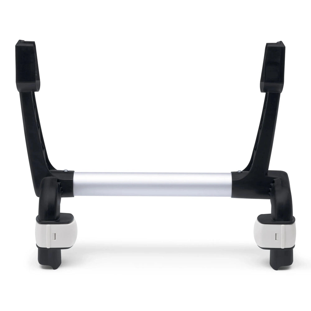 Bugaboo Donkey Mono & Duo Adapters for Maxi-Cosi car seats shown with a black frame and white locking knobs.
