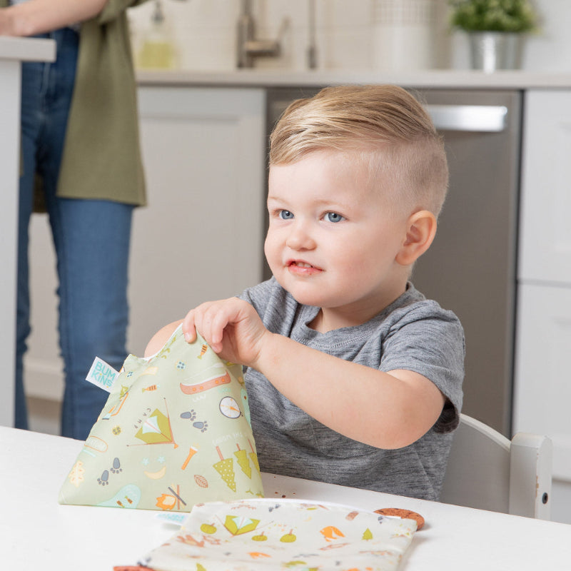 Bumkins Large Snack Bag 2pk Happy Campers