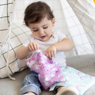 Bumkins Reusable Snack Bag 2pk Large Unicorn, Rainbows