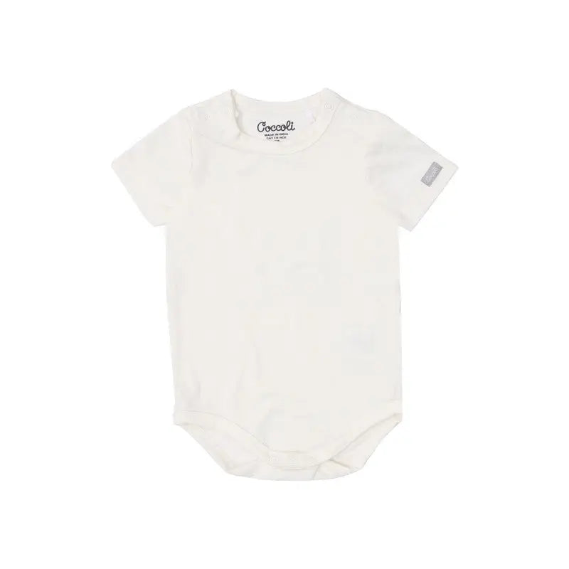 Coccoli infant romper, cream cotton tencel modal