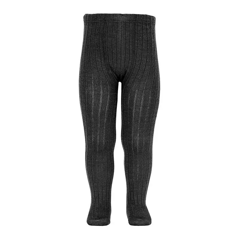 CONDOR MERINO WOOL-BLEND RIB TIGHTS BLACK 900 - baby enRoute