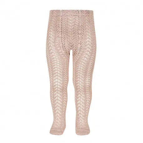 CONDOR PERLE OPENWORK TIGHTS OLD ROSE - baby enRoute