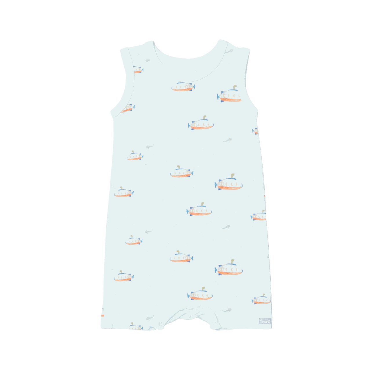 Coccoli Infant Modal Romper Submarine On Spa Blue