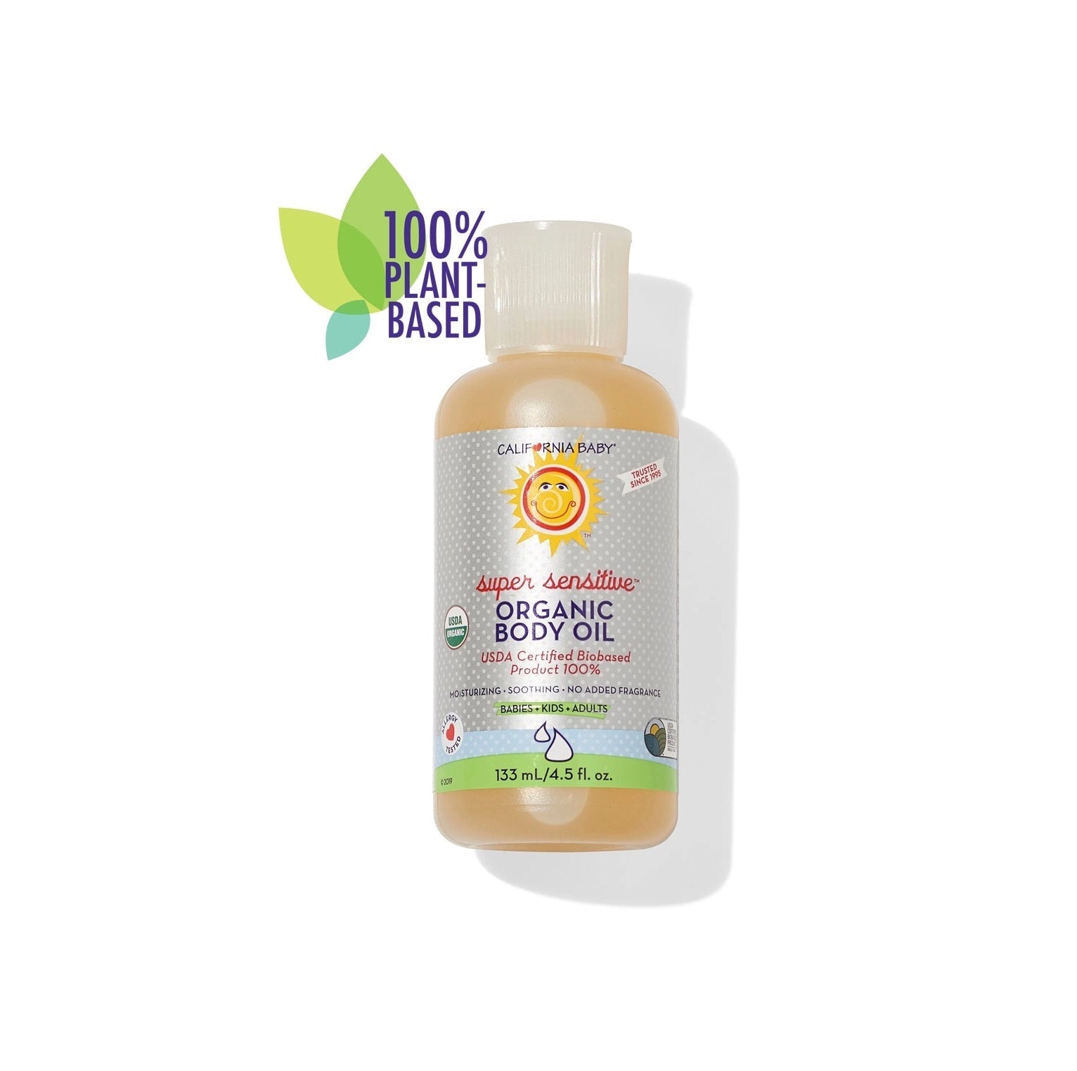 California Baby Super Sensitive Certified Organic Baby Oil 4.5oz/133ml