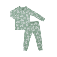 Coccoli Kid Long Sleeve Cotton TENCEL™ Modal Pyjama Tractors On Lily Pad