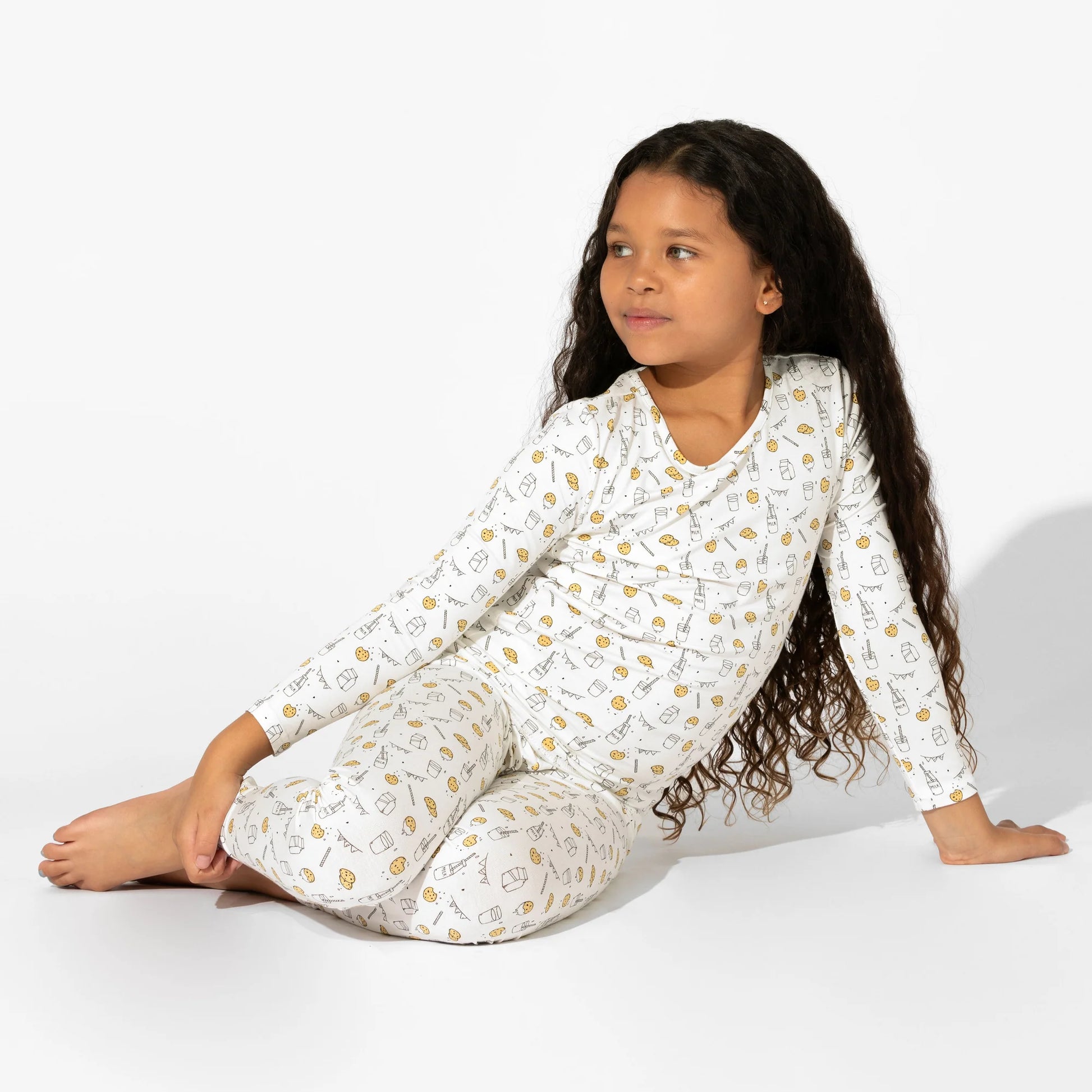 BELLABU BEAR MILK AND COOKIES ORIGINAL BAMBOO KIDS PAJAMAS