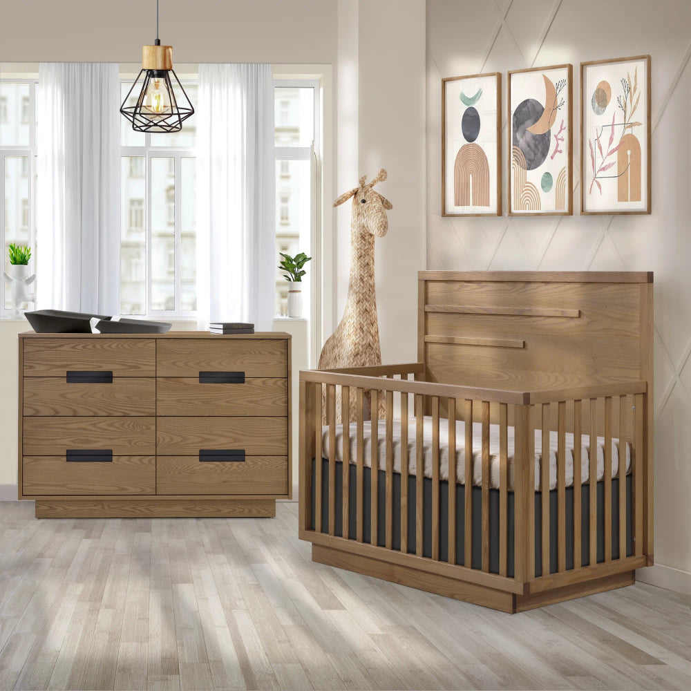 NATART SIGNATURE SERIES COMO 4-IN-1 CONVERTIBLE CRIB WITH HORIZONTAL MOLDING - baby enRoute