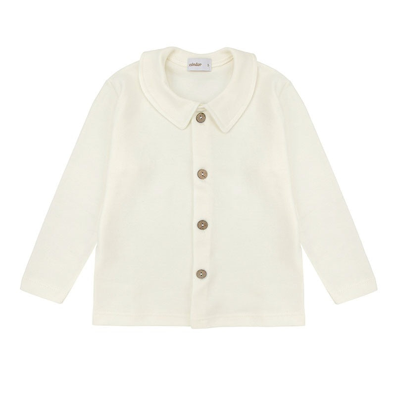 Condor Button Front Knit Shirt Beige