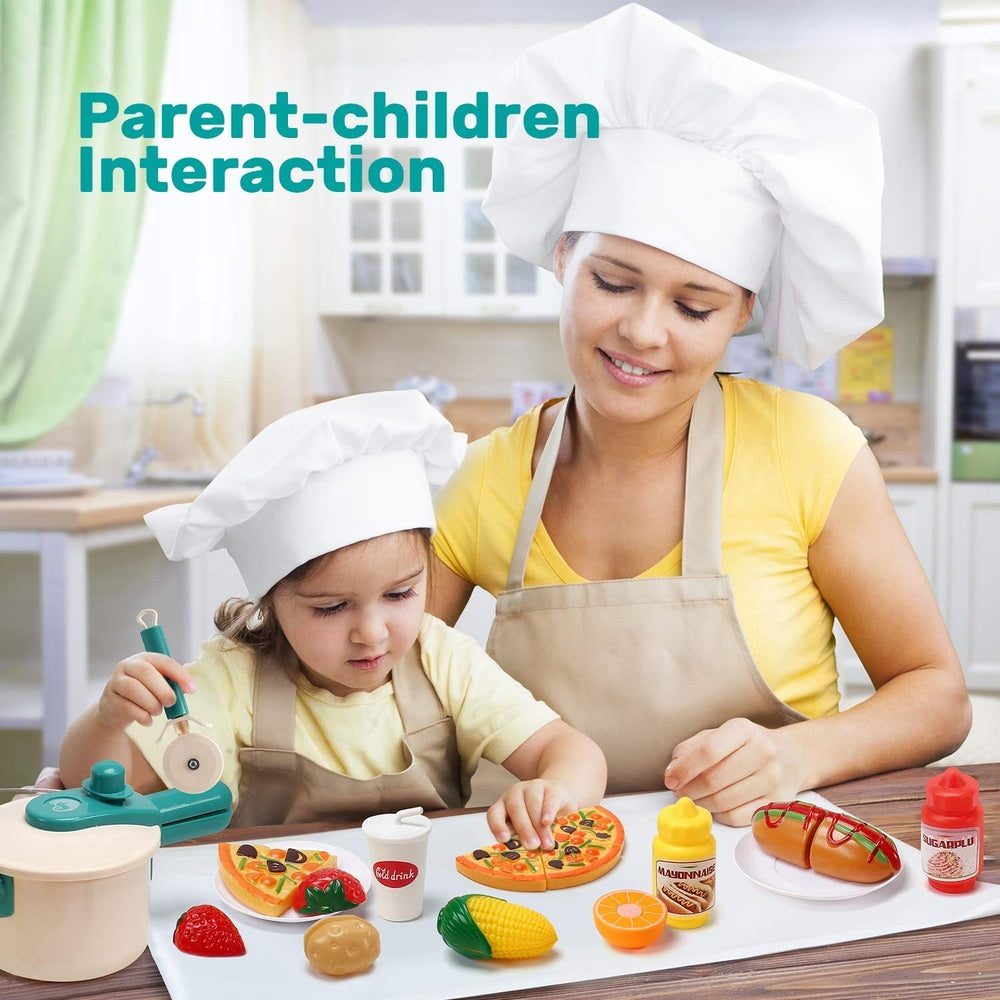 Cute Stone Cooking Toy Sets with Pots and Pans by CUTE STONE; plastic toy food for kids