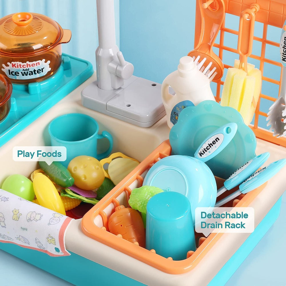 Cute Stone Kids Kitchen Sink Toy Playset