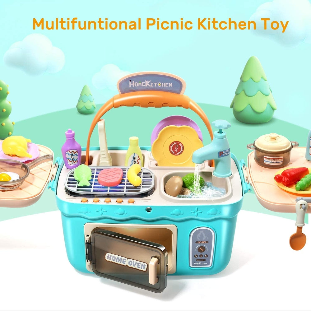 Cute Stone Kids Picnic & Kitchen Playset Blue