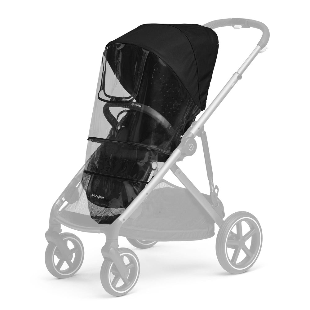 Cybex Gazelle S stroller rain cover in black with clear front panel for protection