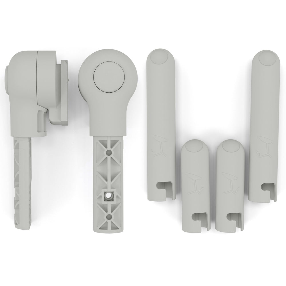 Cybex Lemo 2 Bouncer Adapter Set — five light-gray plastic components.