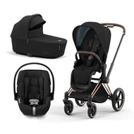 Cybex Priam 4 Stroller Rose Gold/Sepia Black + Priam Lux Carry Cot Sepia Black + Cloud G Saving Bundle