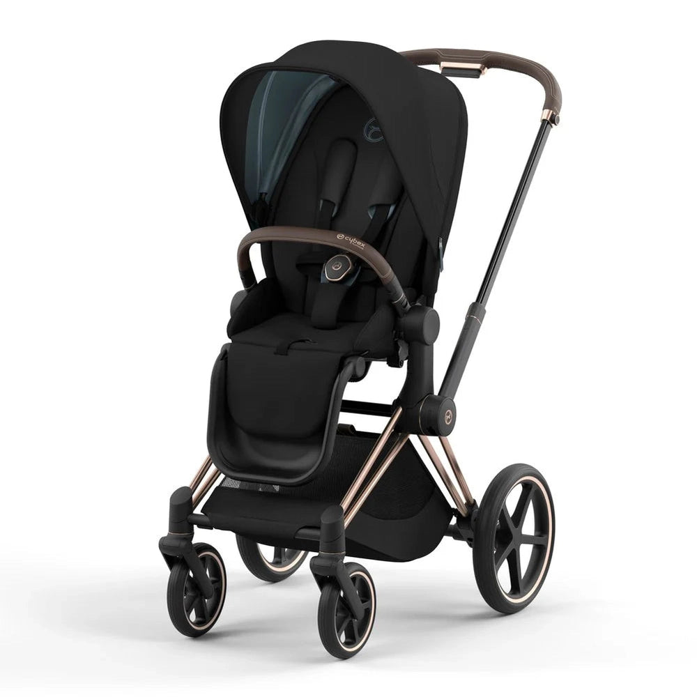 Cybex Priam 4 Stroller Rose Gold/Sepia Black + Priam Lux Carry Cot Sepia Black + Cloud G Saving Bundle