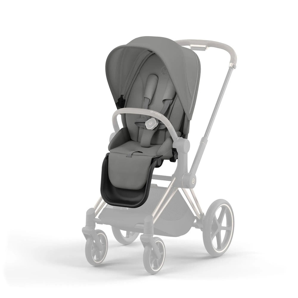 CYBEX Priam4/EP Seat Pack stroller in grey with canopy and front bar, designed for effortless strolls.
