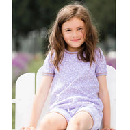 Deuxpardeux Organic Cotton Two Piece Pajama Set Lilac Printed Little Flowers