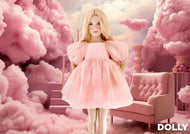 Dolly By Le Petit Dreamy Babydoll Puff Dress Pink Clouds
