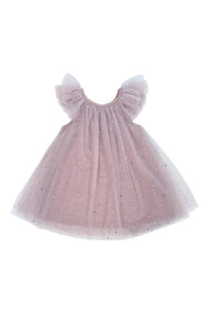 Dolly By Le Petit Tom Stars & Moon Tulle Fairy Dress Dusty Violet Purple