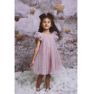 Dolly By Le Petit Tom Stars & Moon Tulle Fairy Dress Dusty Violet Purple