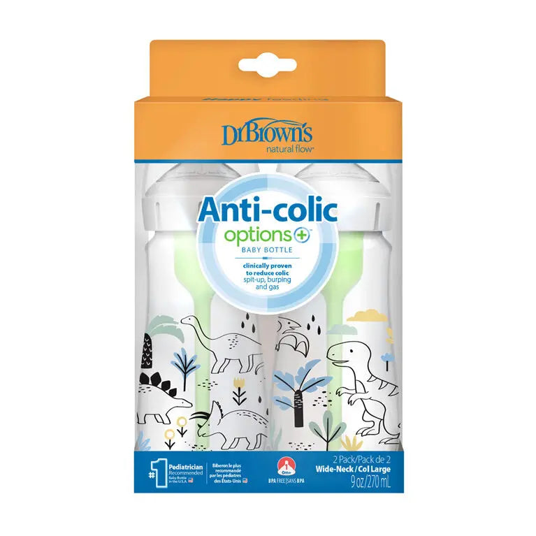 Dr. Brown's Wide Neck Anti-Colic Options Bottle 2-Pack 9 oz/270 ml