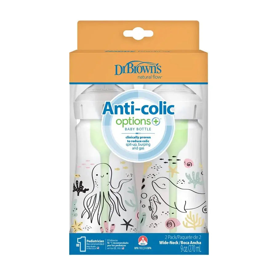 Dr. Brown's Wide Neck Anti-Colic Options Bottle 2-Pack 9 oz/270 ml