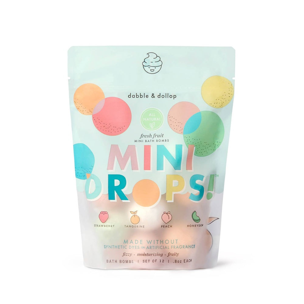 Dabble & Dollop Mini Drops Bath Bombs All-Natural Fresh Fruit