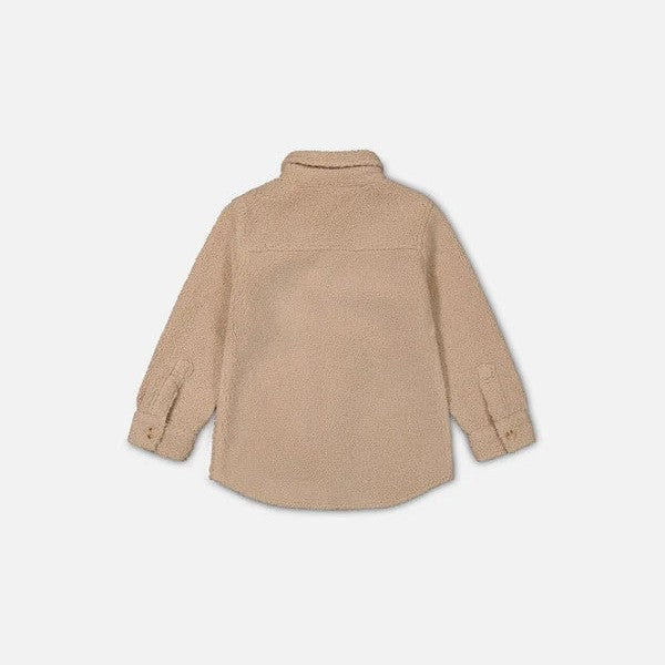 Deux Par Deux Sherpa Overshirt With Pocket Sesame