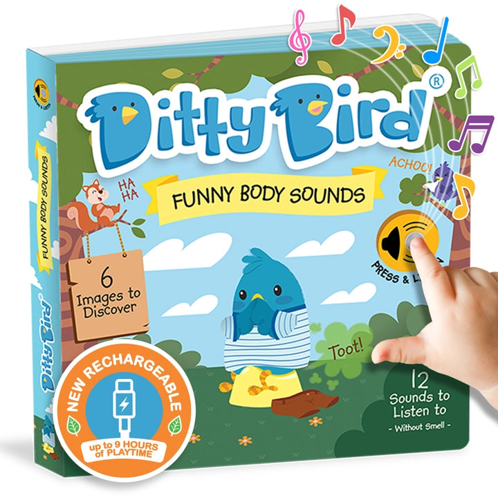 Ditty Bird Sound Book Funny Body Sounds USB-C Rechargeable