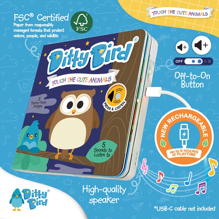 Ditty Bird Sound Book Touch The Cute Animals