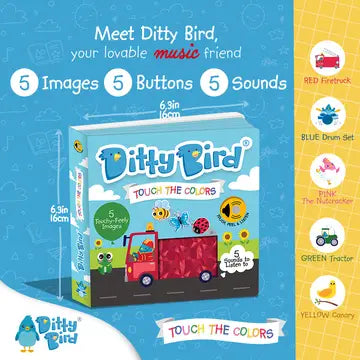 Ditty Bird Sound Book Touch the Colors USB-C Rechargeable