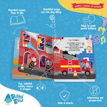 Ditty Bird Sound Book When I Grow Up Career Songs USB-C Rechargeable