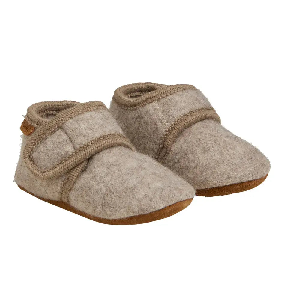 En Fant Baby Wool Slippers Sand Melange