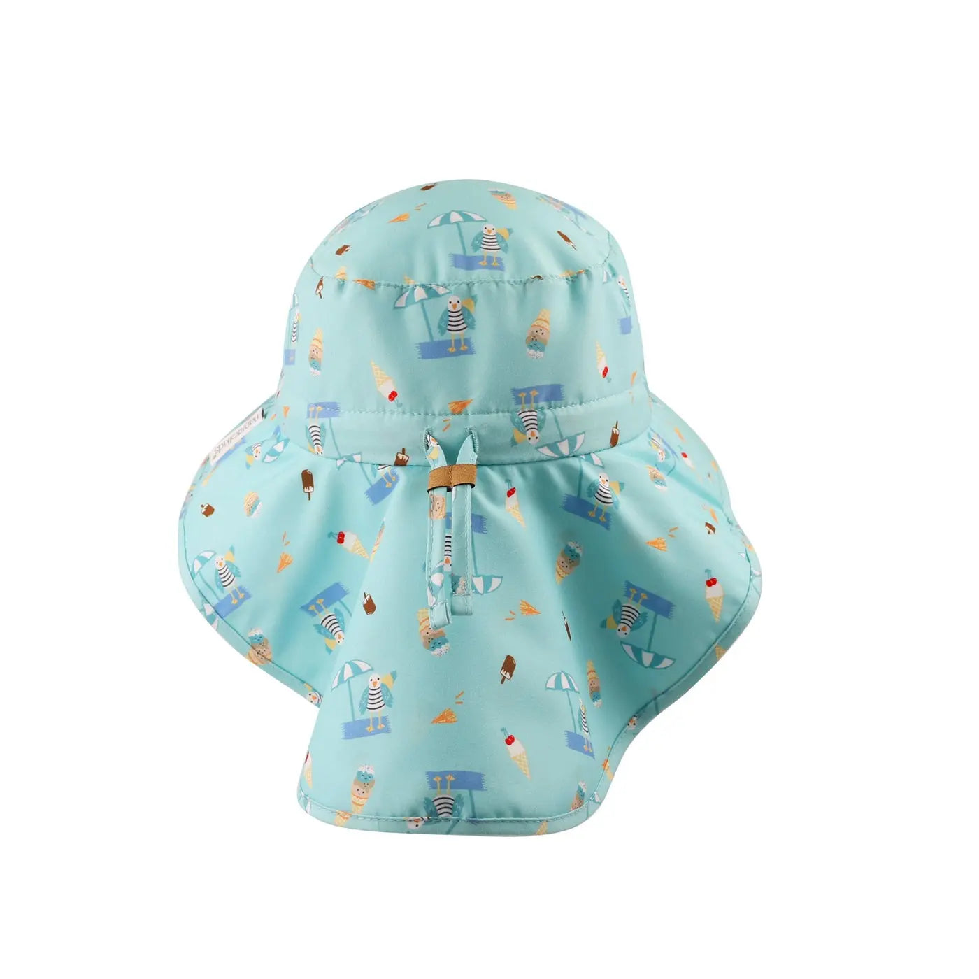 Flapjackkids Kids Sun Hat With Neck Cape Seaside